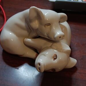 Fitz & Floyd 1976 Ceramic Pig Salt And Pepper Shakers